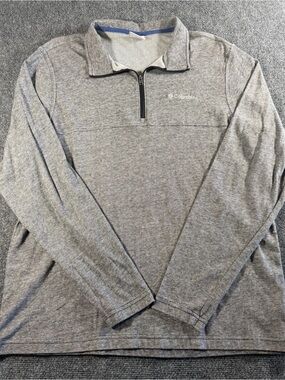 Columbia Men's Gray 1/4 Zip Lightweight Long Sleeve Pullover Size Large
